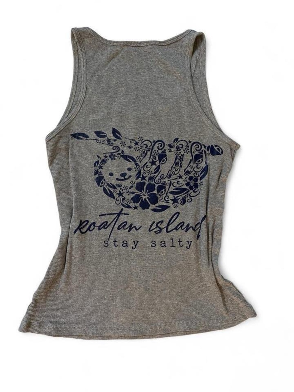 Gray Roatan Island Graphic Tank Top - Stay Salty